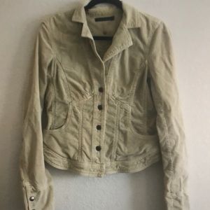 Sanctuary for Anthropologie tan corduroy cropped patchwork jacket